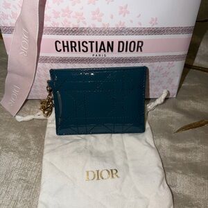 Dior Blue Card Holder with charms